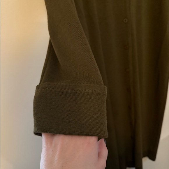 Kasper Dark Olive Long Sleeve Midi Dress - Picture 3 of 4